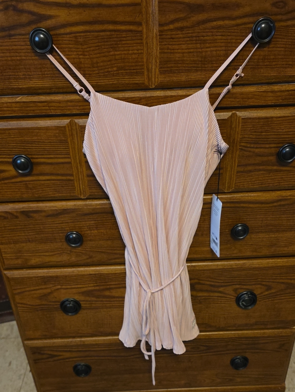 ALO Yoga Pleated Slip Chemise in Blush Pink